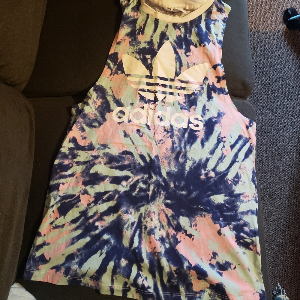 Adidas tie dye performance/work out  tank top women's medium